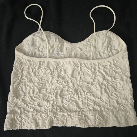 Primark Womens White Textured Camisole Crop Top - Picture 2 of 5